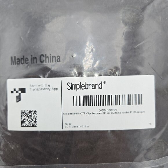 3 Simple Brand Jacquard Sheer Curtains 40 x 84 Brown Chocolate Set of 3 New S2 - Picture 9 of 10